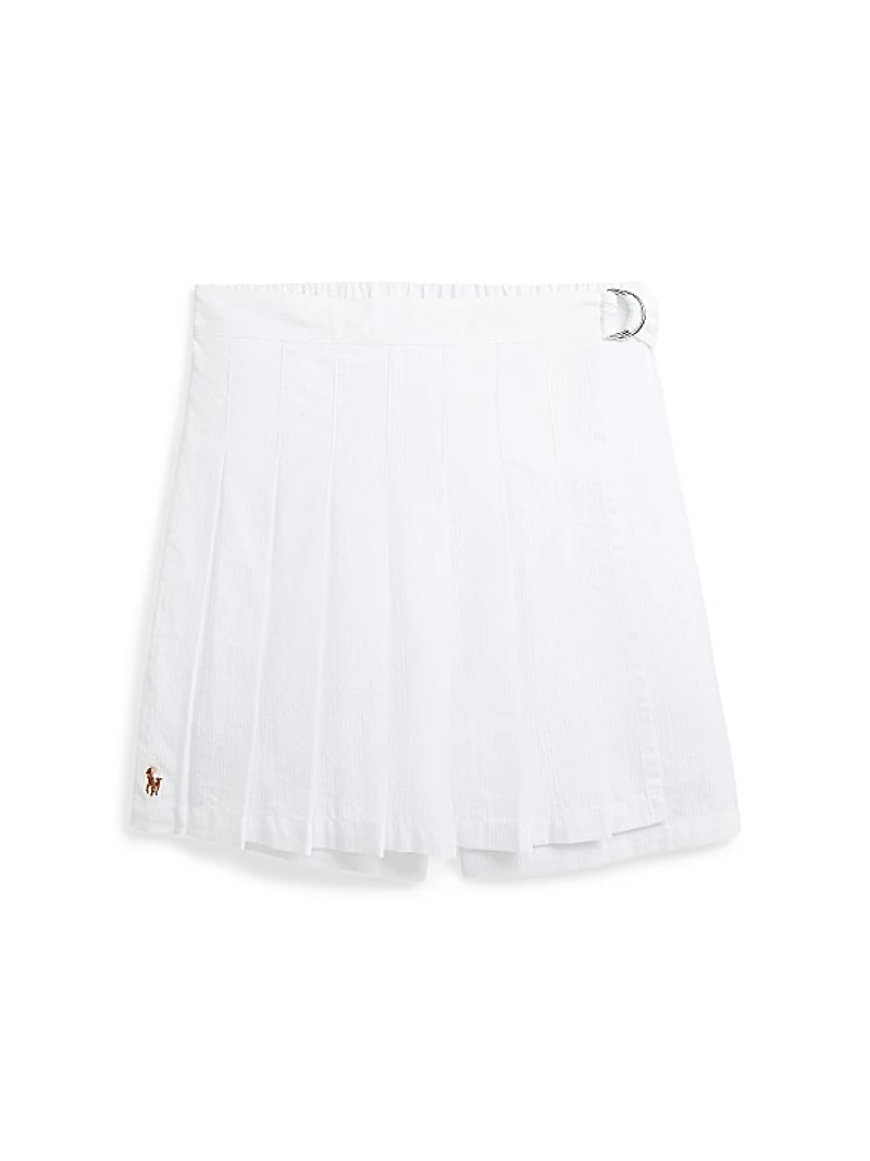 Little Girl's & Girl's Pleated Seersucker Skort