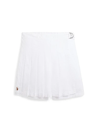 Little Girl's & Girl's Pleated Seersucker Skort