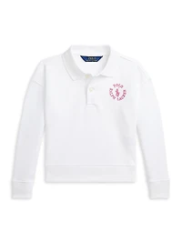 Little Girl's & Logo Long-Sleeve Polo Shirt