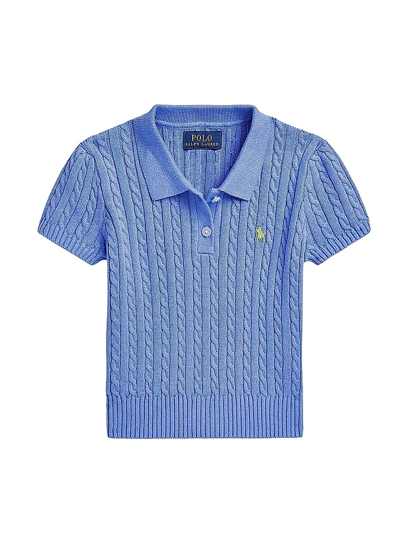 Little Girl's & Cable-Knit Polo Shirt