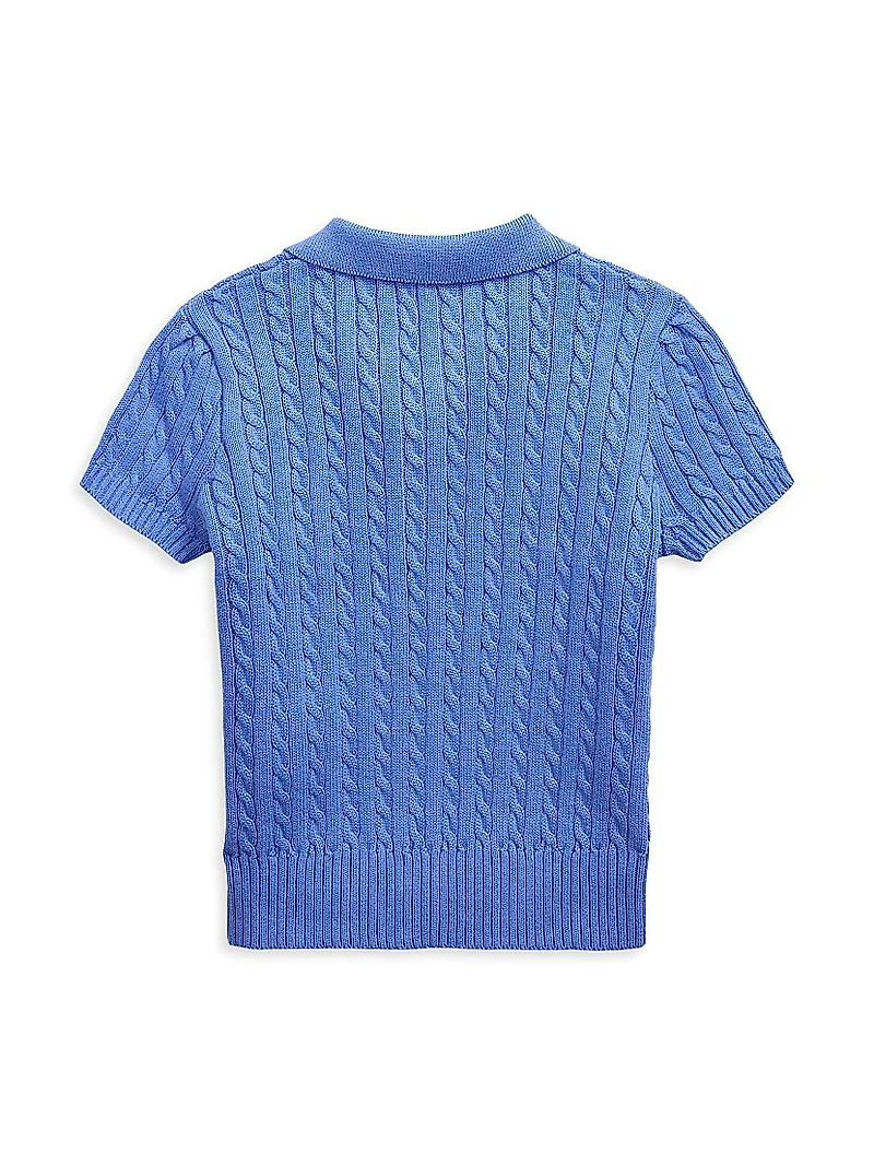 Little Girl's & Cable-Knit Polo Shirt