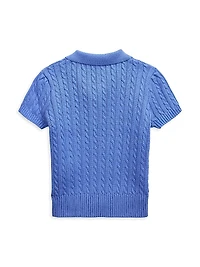 Little Girl's & Cable-Knit Polo Shirt