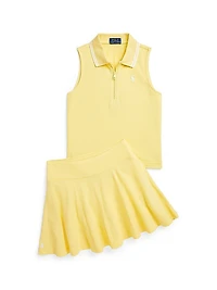 Little Girl's & Girl's Sleeveless Half-Zip Polo Shirt