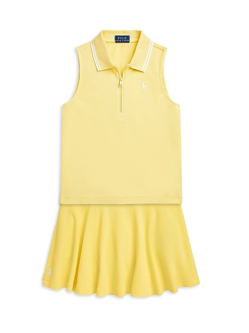 Little Girl's & Girl's Sleeveless Half-Zip Polo Shirt