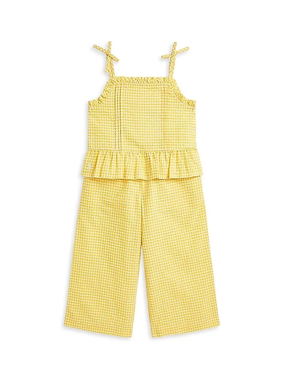 Little Girl's & Gingham Seersucker Top Pants Set