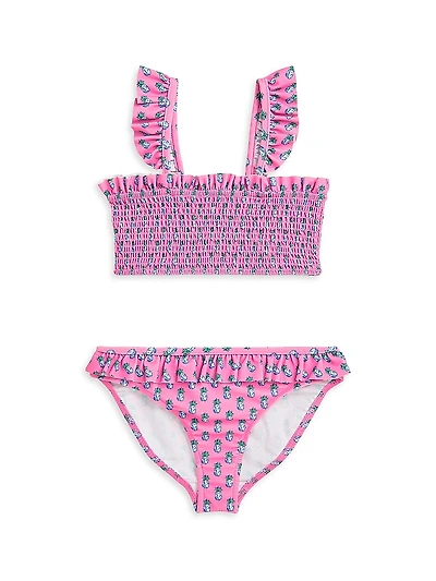 Little Girl's & Girl's 2-Piece Printed Ruffled Swimsuit