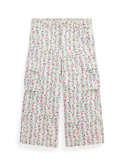 Little Girl's & Girl's Floral Cargo Pants