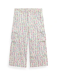Little Girl's & Girl's Floral Cargo Pants