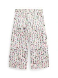 Little Girl's & Girl's Floral Cargo Pants