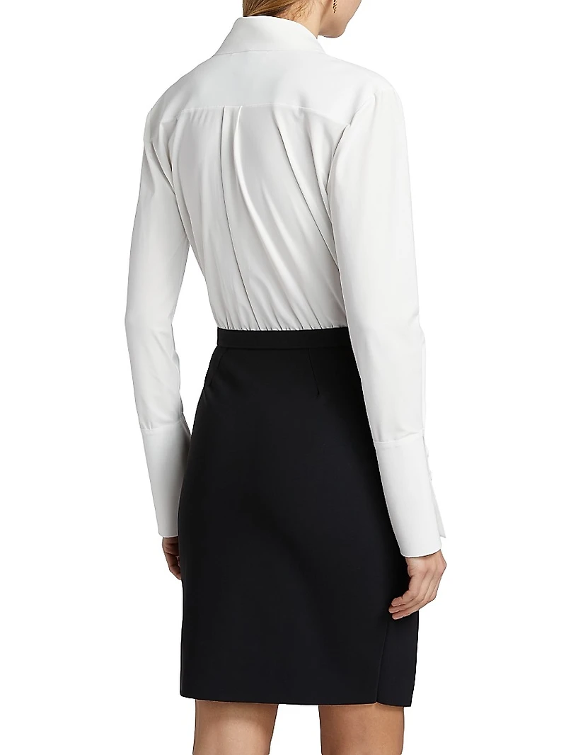 Faro Bic Colorblocked Belted Midi-Shirtdress