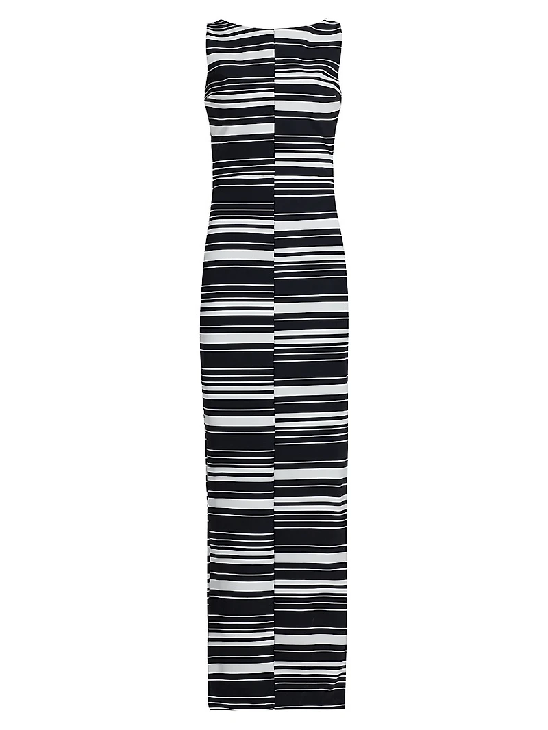 Lostri Striped Jersey Column Maxi Dress
