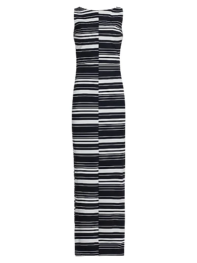 Lostri Striped Jersey Column Maxi Dress