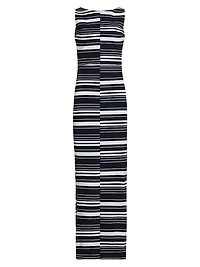 Lostri Striped Jersey Column Maxi Dress