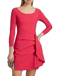 Ghioi Ruched Jersey Scoopneck Minidress