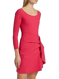 Ghioi Ruched Jersey Scoopneck Minidress