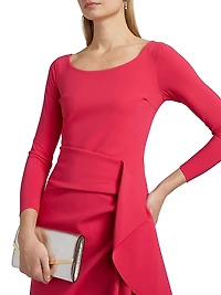 Ghioi Ruched Jersey Scoopneck Minidress