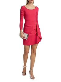 Ghioi Ruched Jersey Scoopneck Minidress