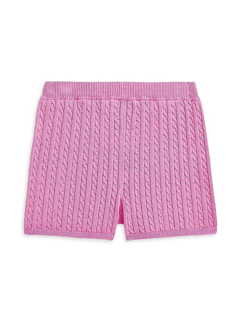 Little Girl's & Girl's Cable-Knit Cotton Shorts