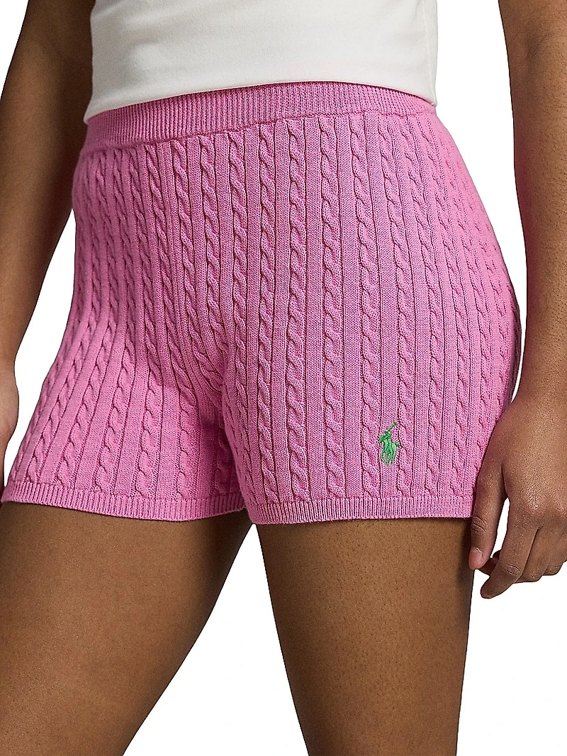 Little Girl's & Girl's Cable-Knit Cotton Shorts