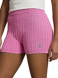 Little Girl's & Girl's Cable-Knit Cotton Shorts