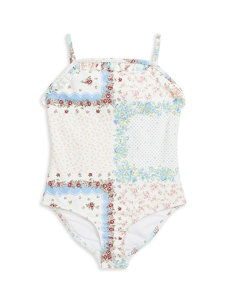 Little Girl's & Floral One-Piece Swimsuit