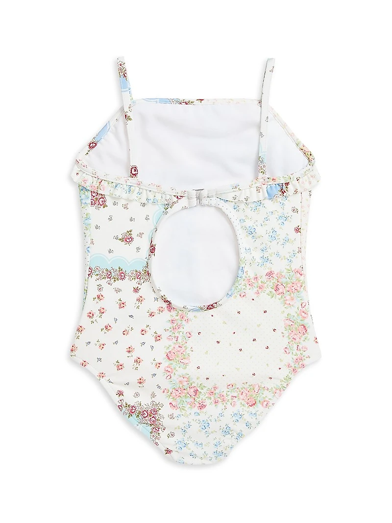 Little Girl's & Floral One-Piece Swimsuit
