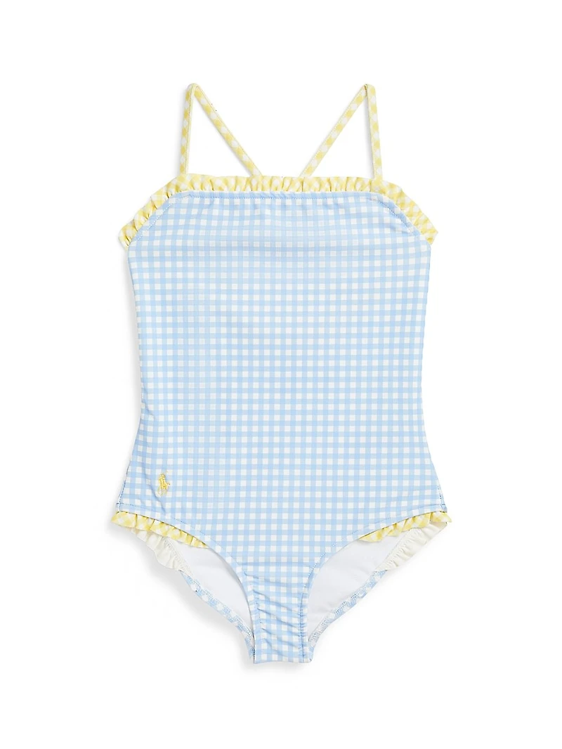Little Girl's & Gingham One-Piece Swimsuit