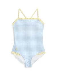Little Girl's & Gingham One-Piece Swimsuit
