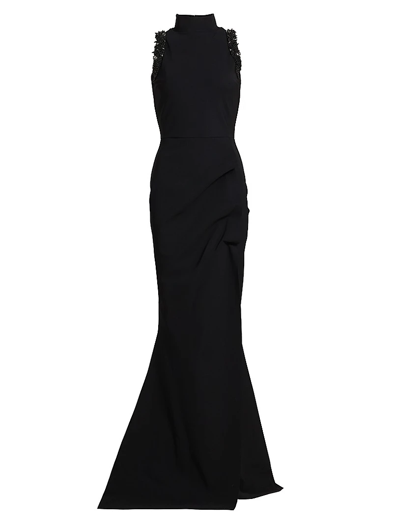 Siman Beaded Jersey Gown