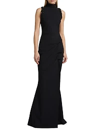 Siman Beaded Jersey Gown