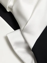 Reyka Colorblocked Bow-Detailed Strapless Gown