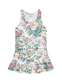 Little Girl's & 2-Piece Floral Top Skirt Set