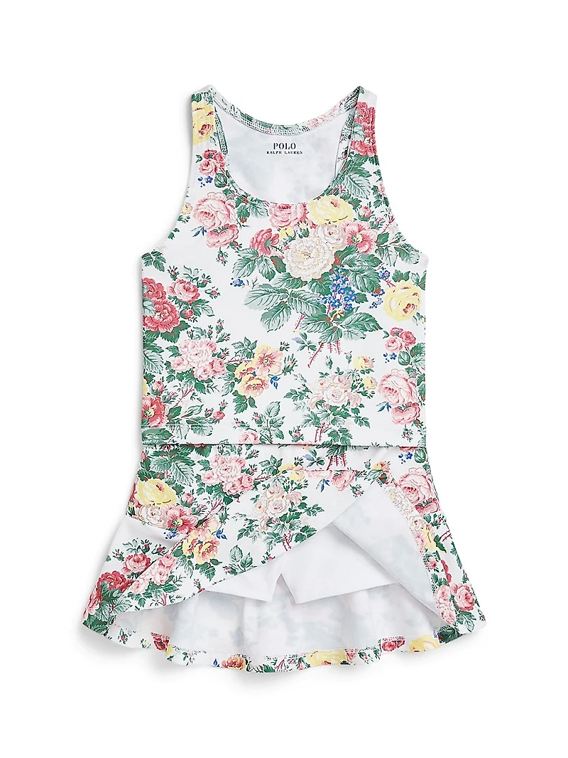Little Girl's & 2-Piece Floral Top Skirt Set