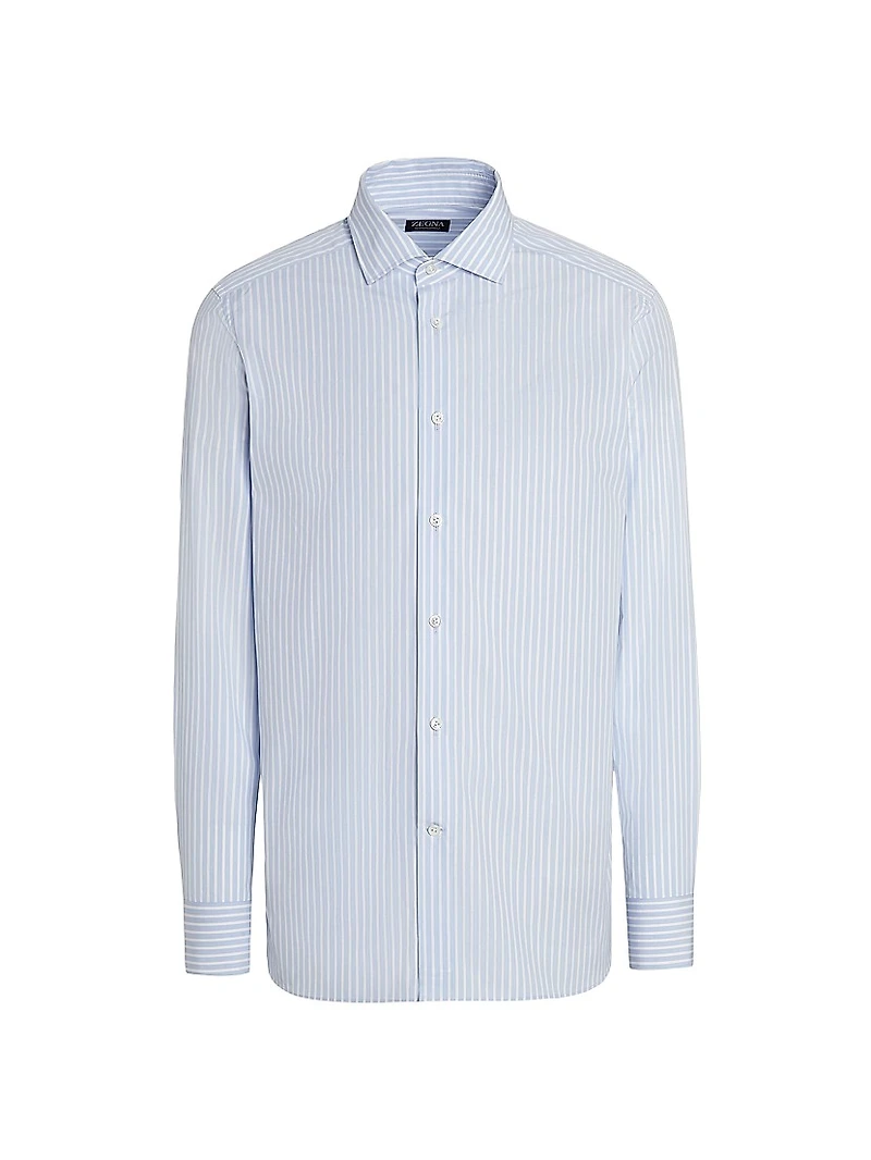 Patterned Macro-Striped Centoventimila Cotton Shirt