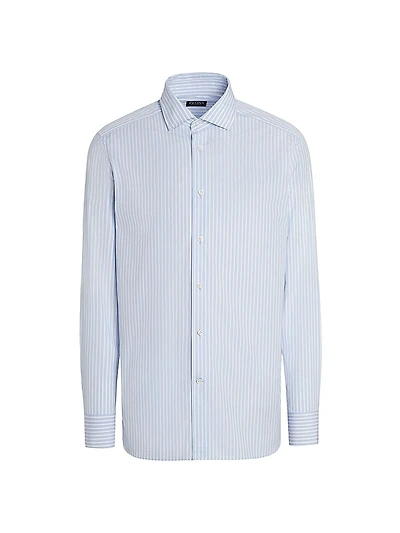 Patterned Macro-Striped Centoventimila Cotton Shirt