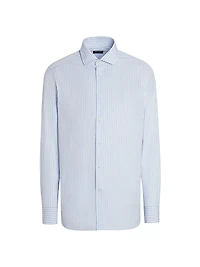 Patterned Macro-Striped Centoventimila Cotton Shirt