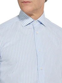 Patterned Macro-Striped Centoventimila Cotton Shirt