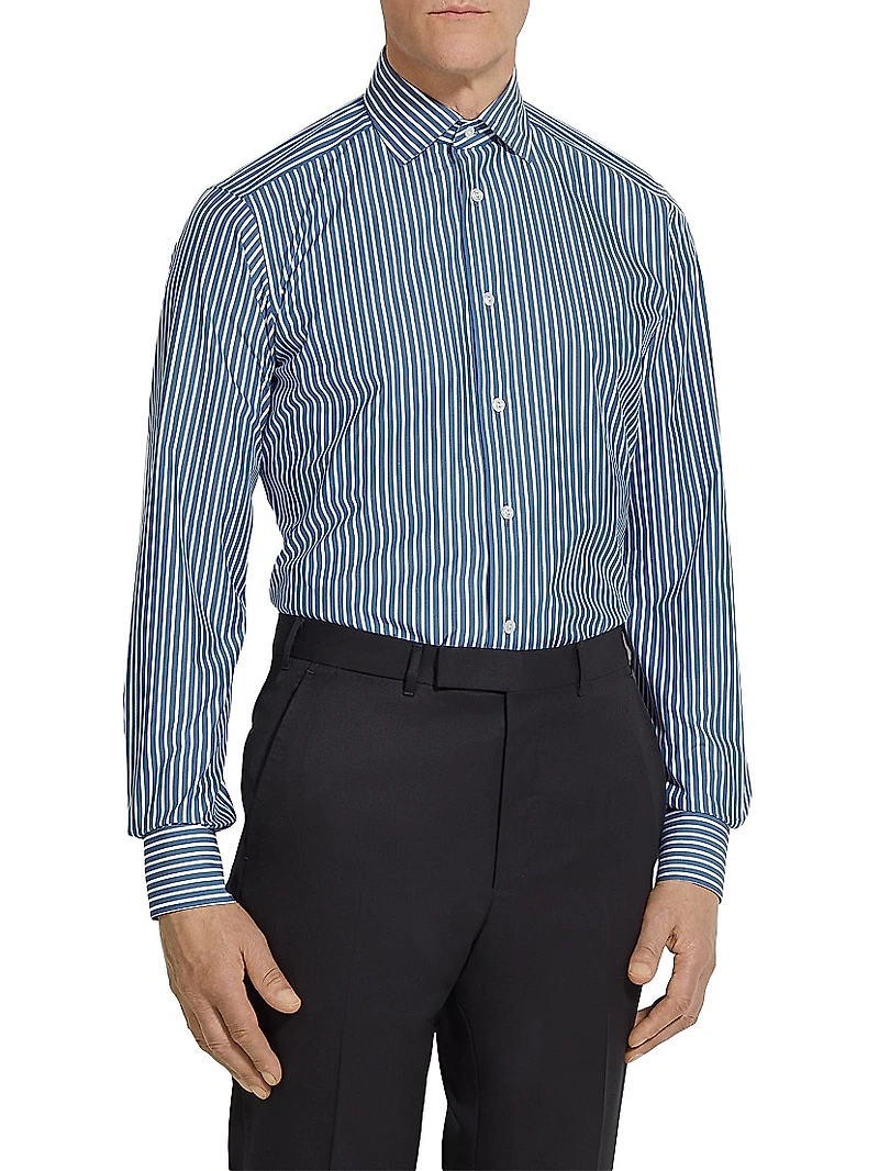 Macro-Striped Ultra-Soft Cotton Shirt