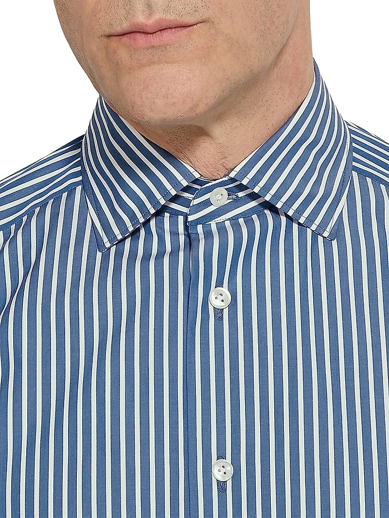 Macro-Striped Ultra-Soft Cotton Shirt