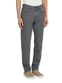 Washed Stretch Cotton Roccia Jeans