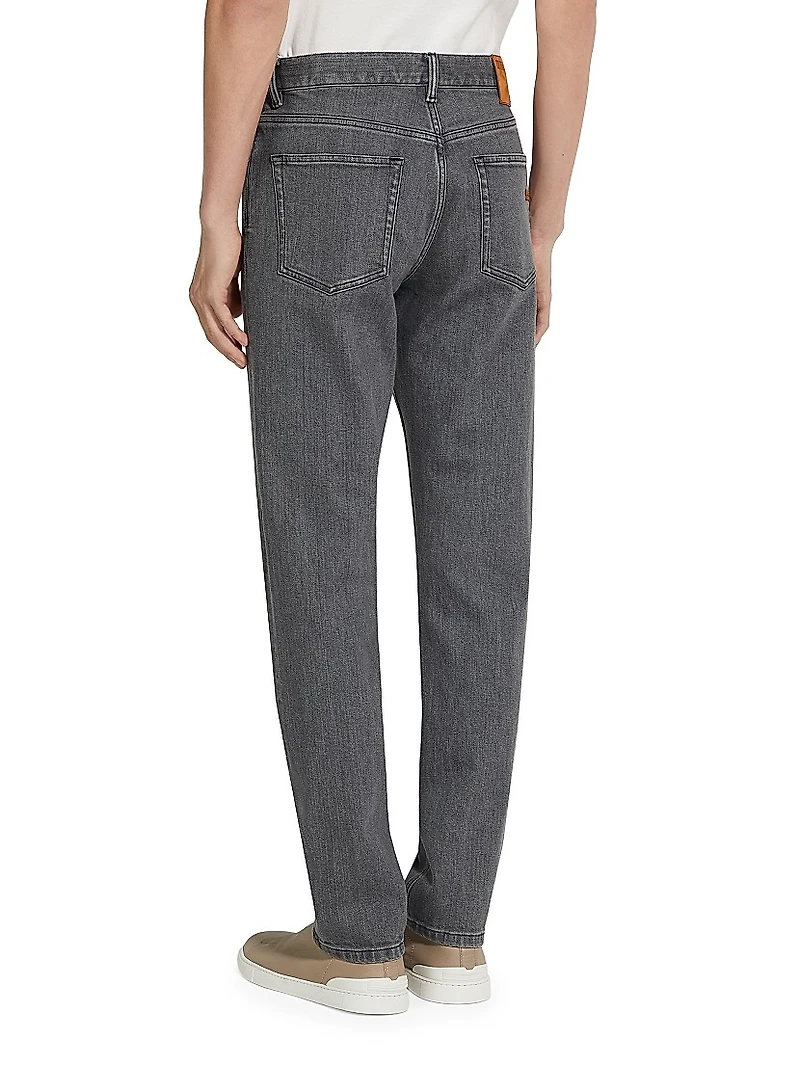 Washed Stretch Cotton Roccia Jeans