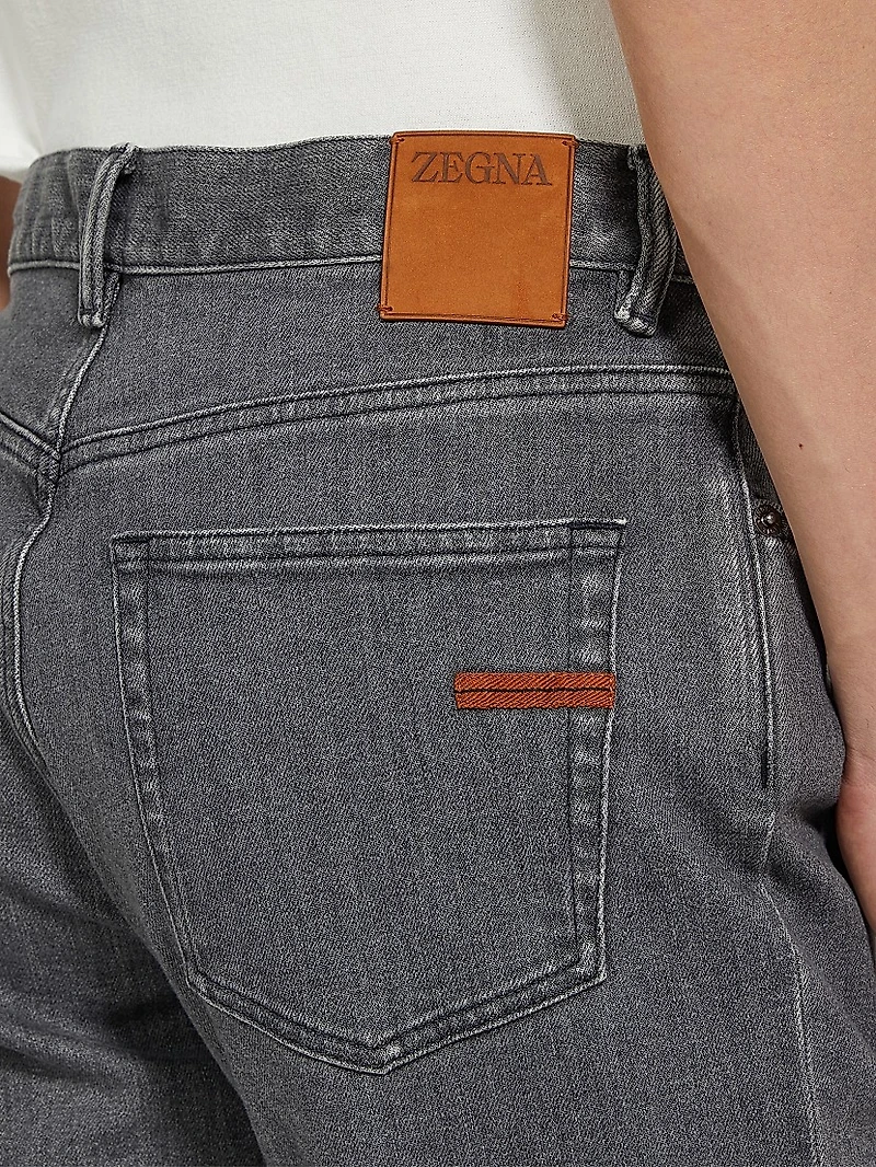 Washed Stretch Cotton Roccia Jeans