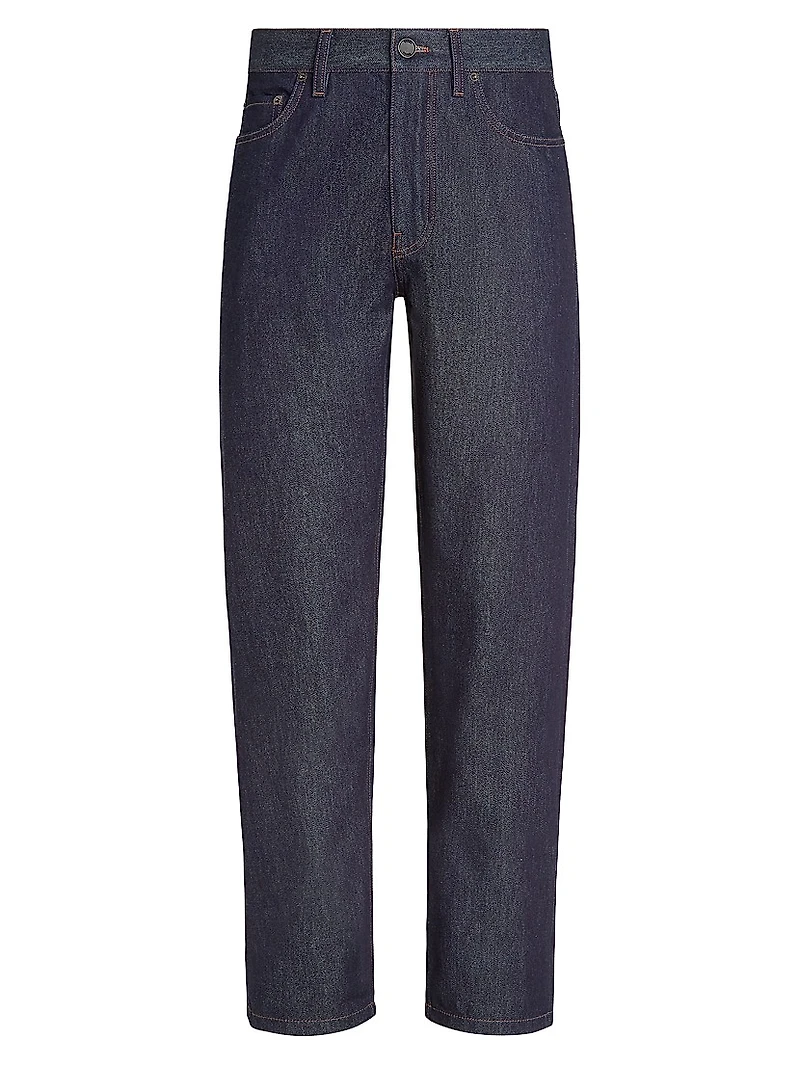 Rinse-Washed Cotton and Silk Roccia Jeans