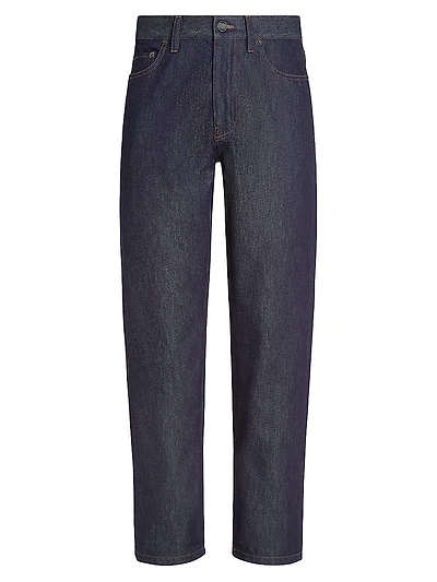 Rinse-Washed Cotton and Silk Roccia Jeans