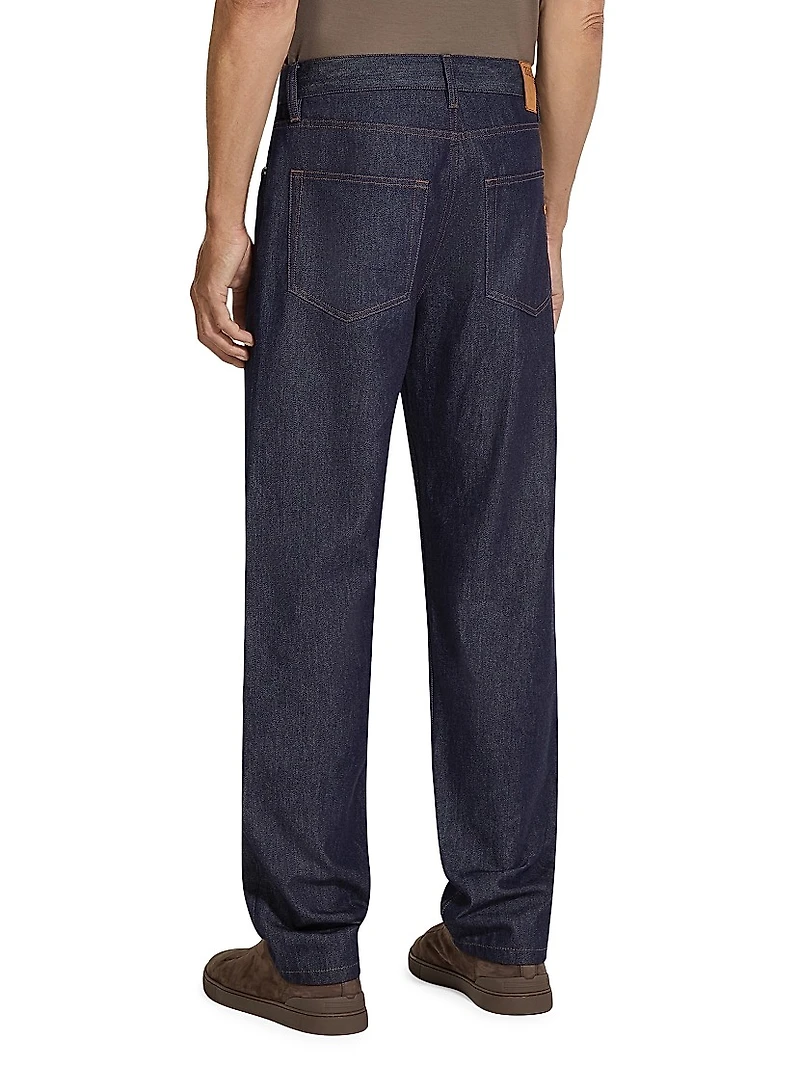 Rinse-Washed Cotton and Silk Roccia Jeans