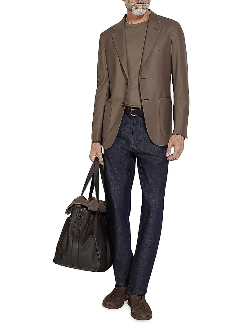 Rinse-Washed Cotton and Silk Roccia Jeans