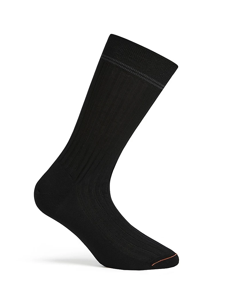 Ribbed Mid-Calf Scottish Iisle Cotton Socks