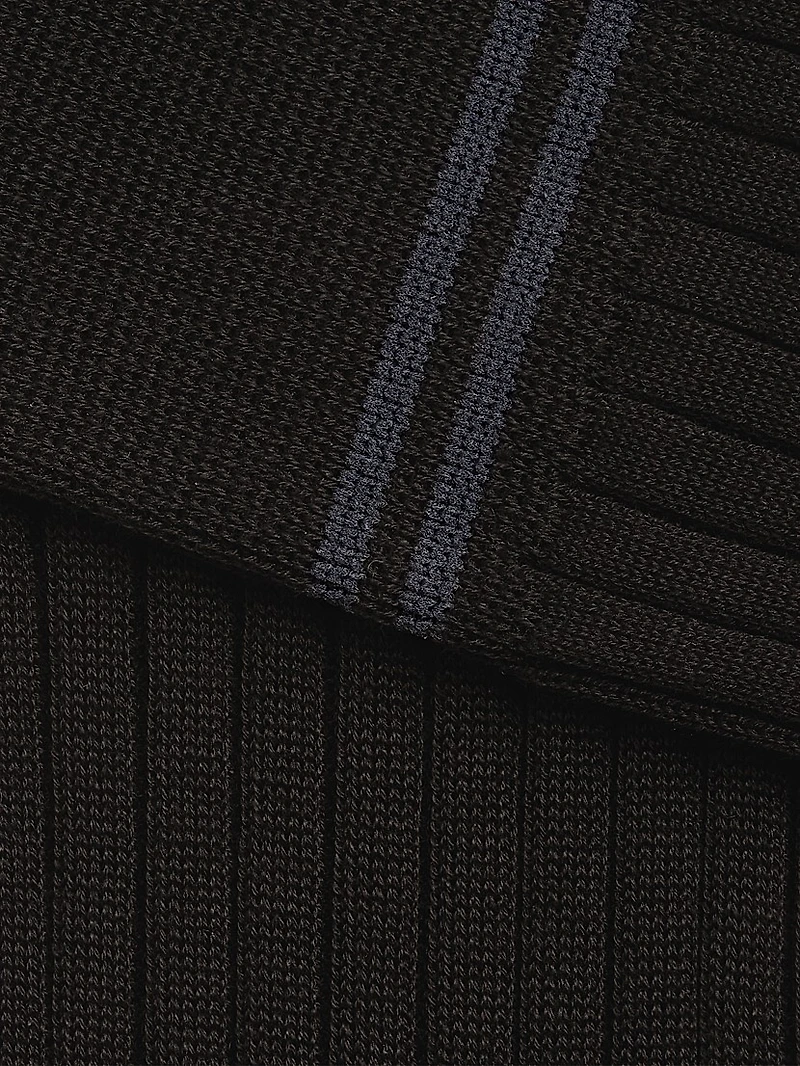 Ribbed Mid-Calf Scottish Iisle Cotton Socks