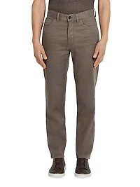 Stretch Cotton and Linen Roccia Jeans