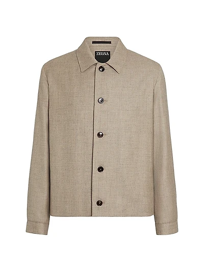 Mélange Cashmere Silk and Linen Chore Jacket